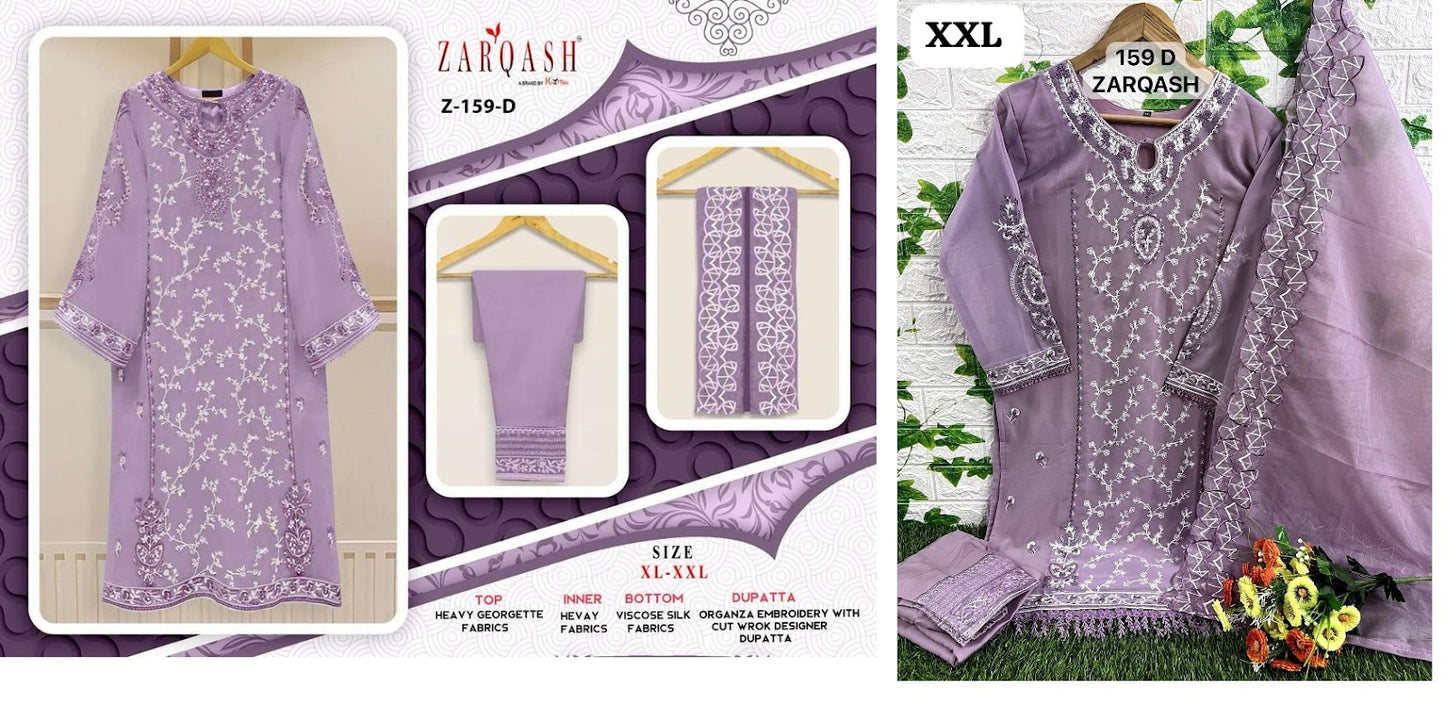 159 Zarqash Fox Georgette Pakistani Readymade Suits