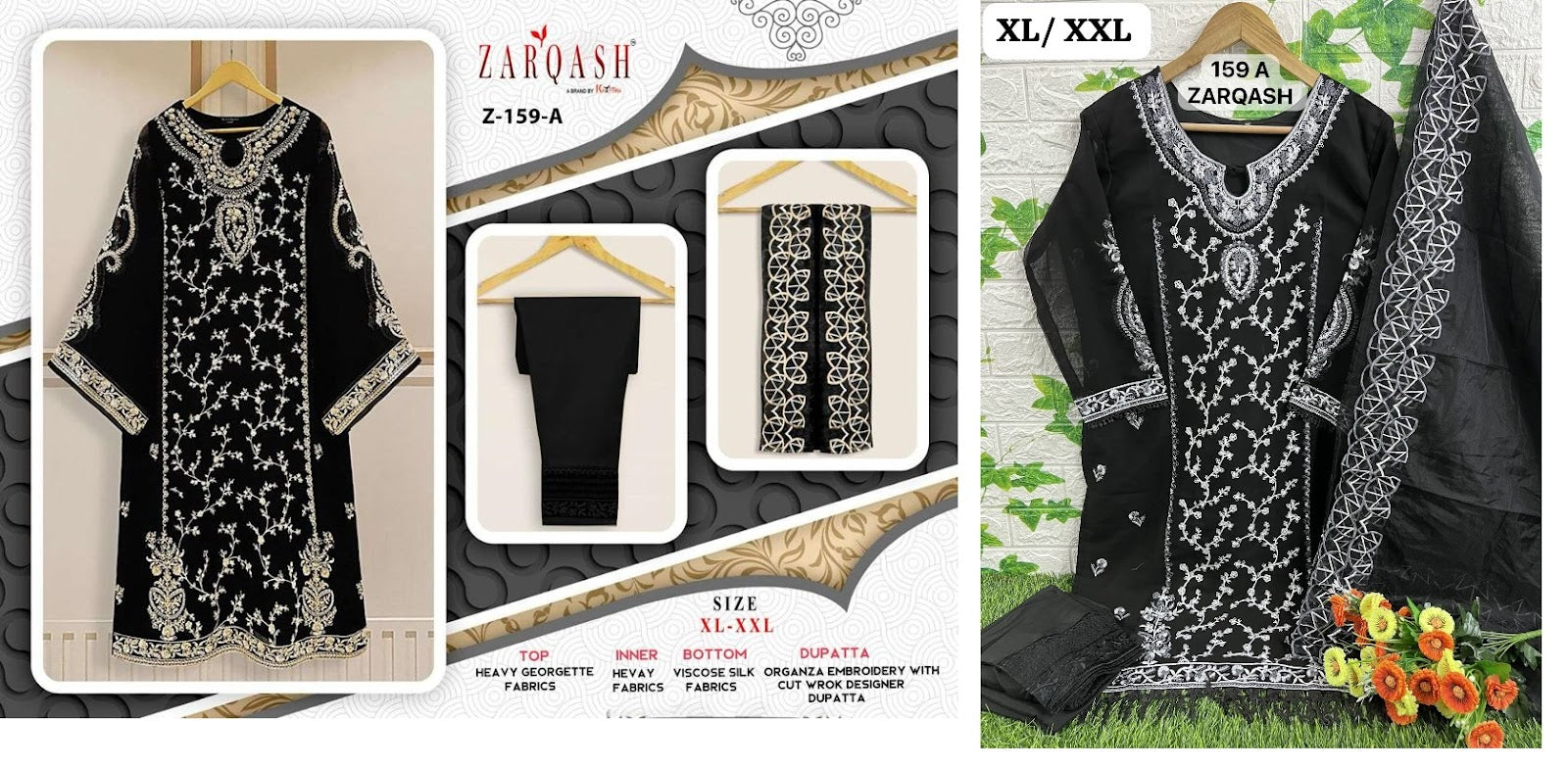 159 Zarqash Fox Georgette Pakistani Readymade Suits