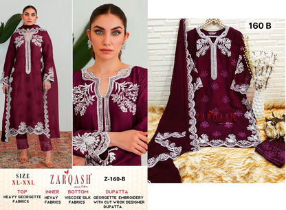 160 Zarqash Fox Georgette Pakistani Readymade Suits