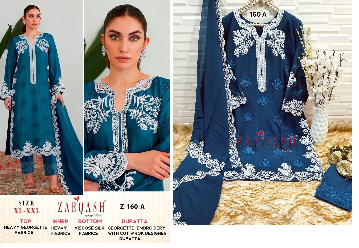 160 Zarqash Fox Georgette Pakistani Readymade Suits