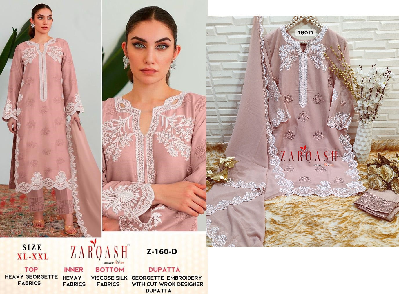 160 Zarqash Fox Georgette Pakistani Readymade Suits