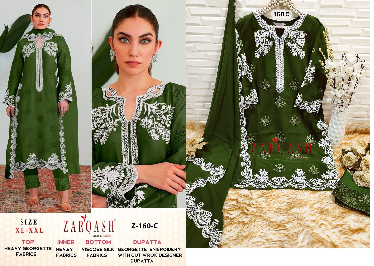 160 Zarqash Fox Georgette Pakistani Readymade Suits