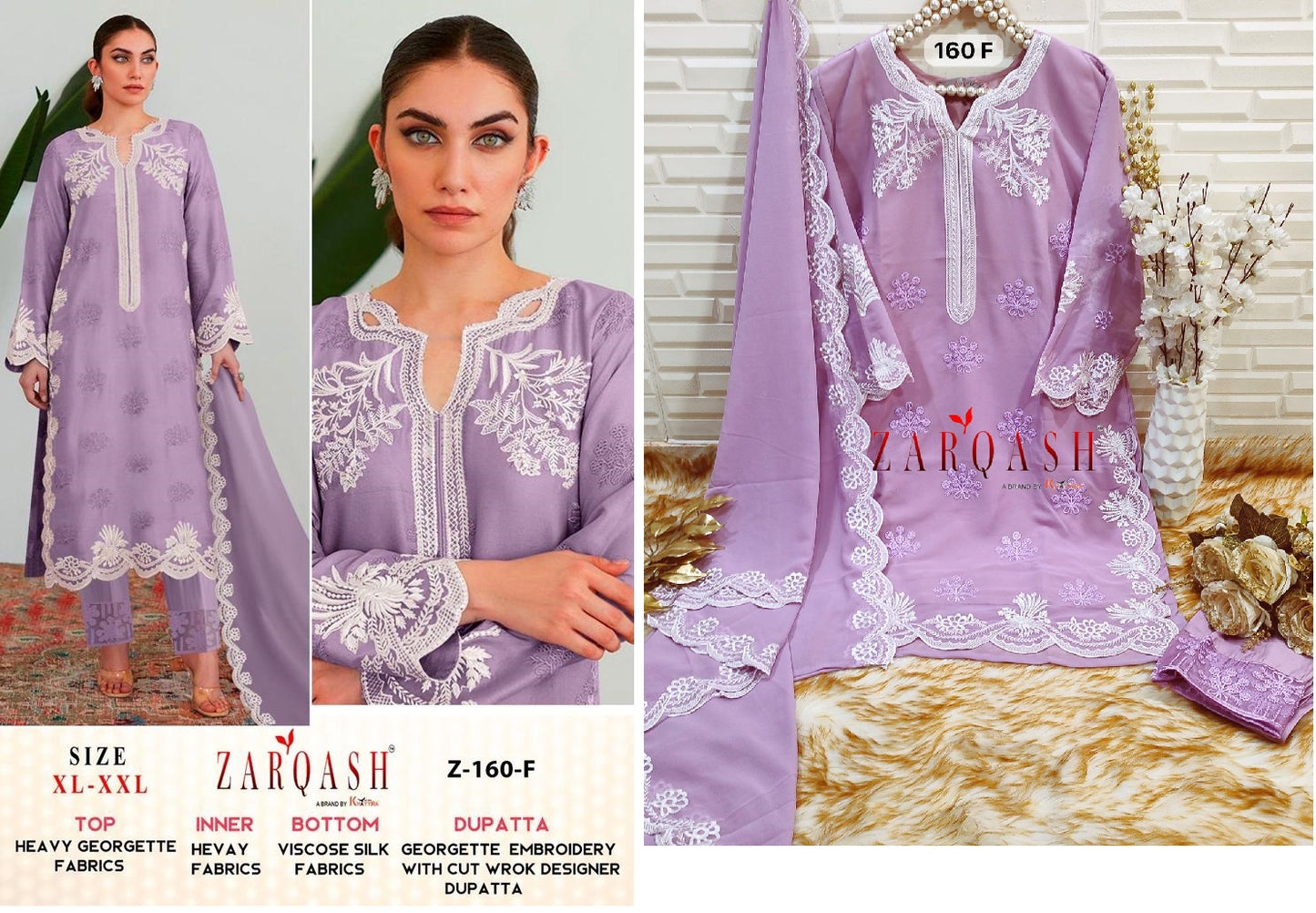 160 Zarqash Fox Georgette Pakistani Readymade Suits