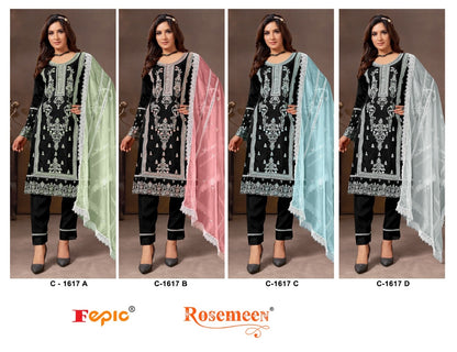 1617-New Fepic Organza Pakistani Salwar Suits