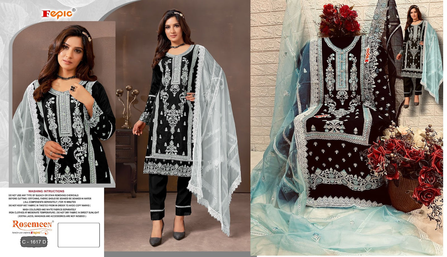 1617-New Fepic Organza Pakistani Salwar Suits