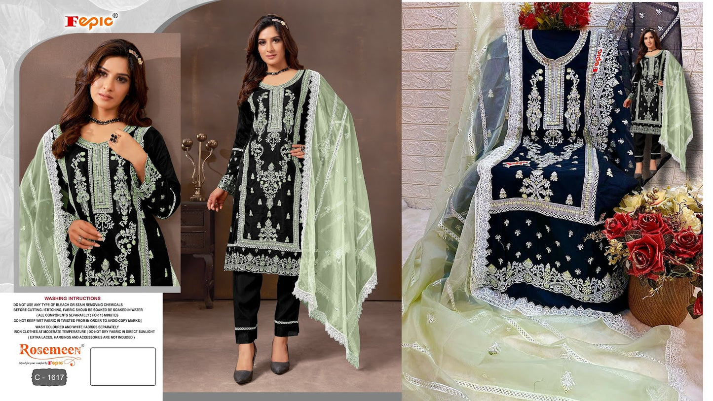 1617-New Fepic Organza Pakistani Salwar Suits