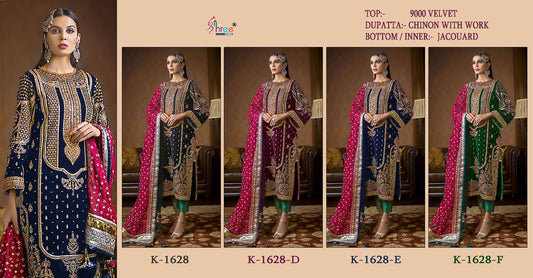 1628-Colours Shree Fabs Velvet Suits