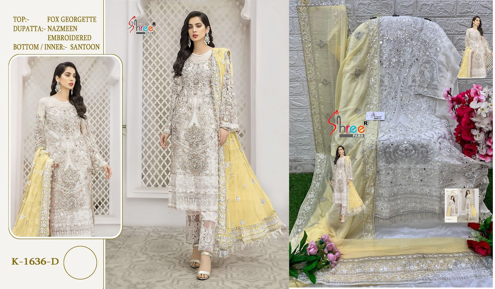 1636 Shree Fabs Georgette Pakistani Salwar Suits