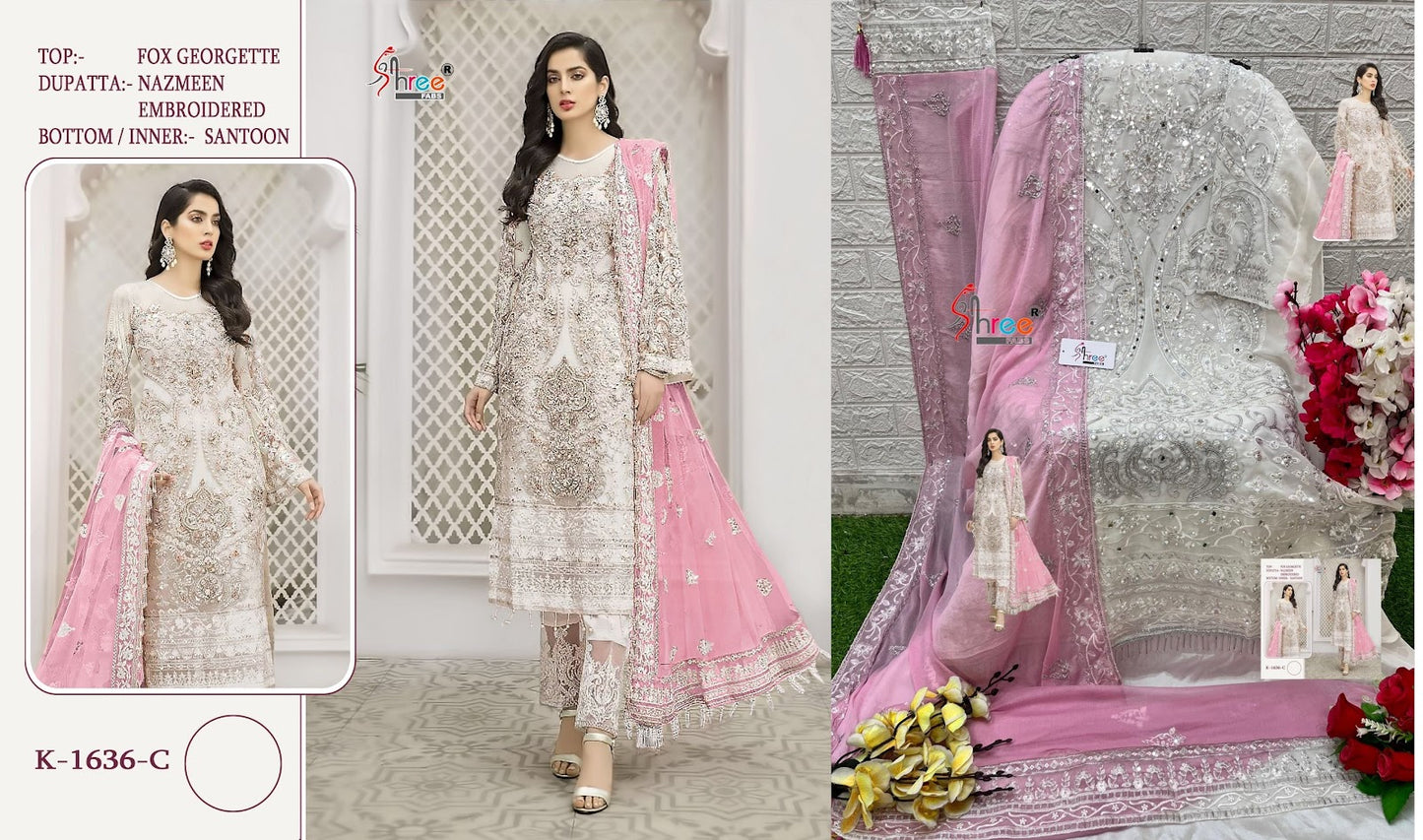 1636 Shree Fabs Georgette Pakistani Salwar Suits