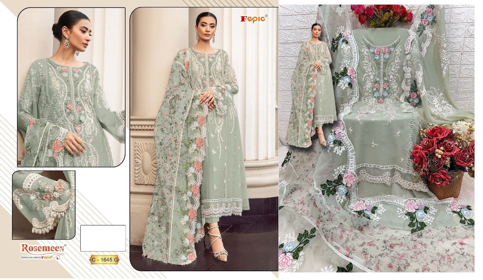 1645-Defg Fepic Georgette Pakistani Salwar Suits