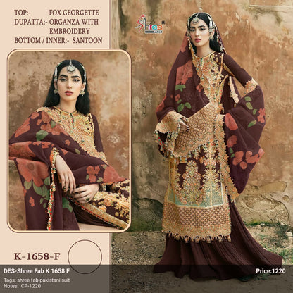 1658 Shree Fabs Georgette Pakistani Salwar Suits