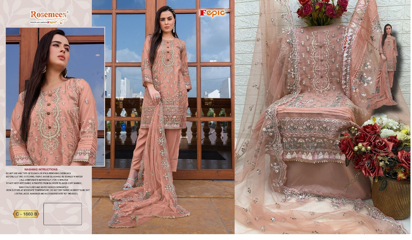 1660 Fepic Organza Pakistani Salwar Suits