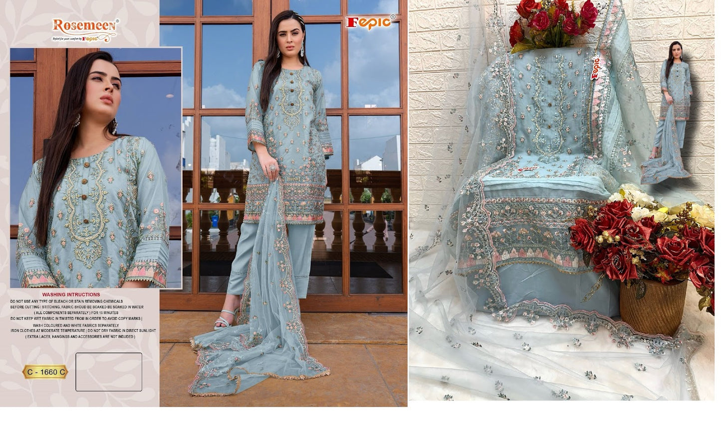 1660 Fepic Organza Pakistani Salwar Suits