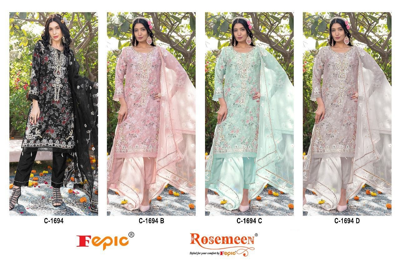 1694 Fepic Organza Pakistani Salwar Suits