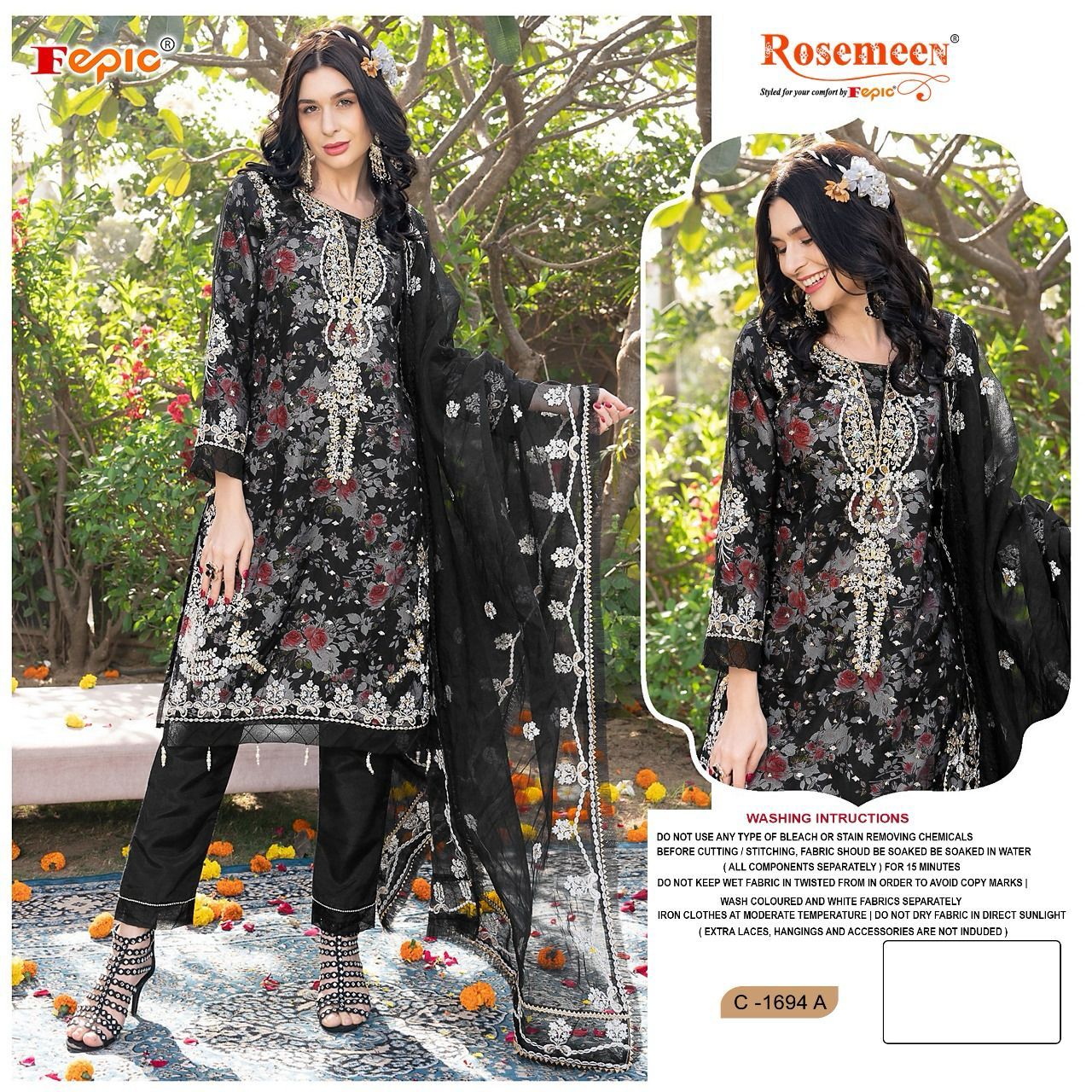 1694 Fepic Organza Pakistani Salwar Suits