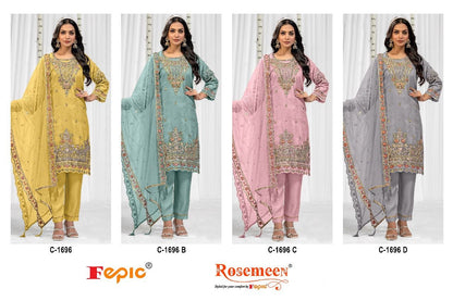 1696 Fepic Organza Pakistani Salwar Suits