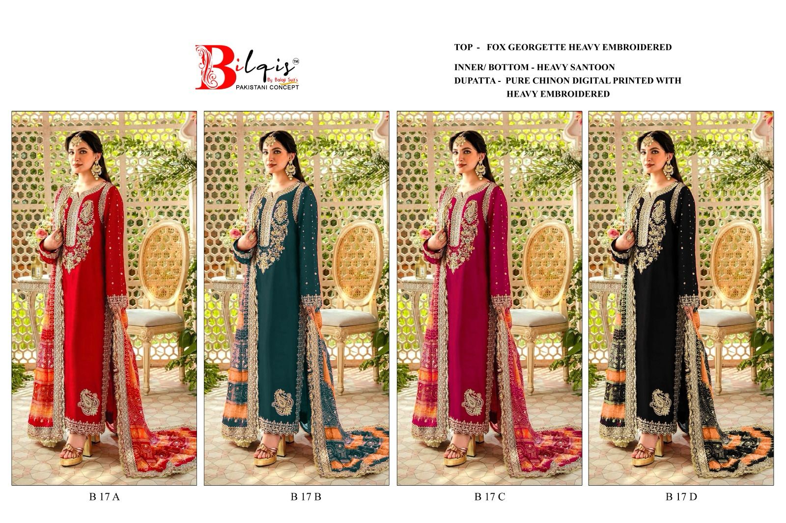 17-Abcd Bilqis Georgette Pakistani Salwar Suits