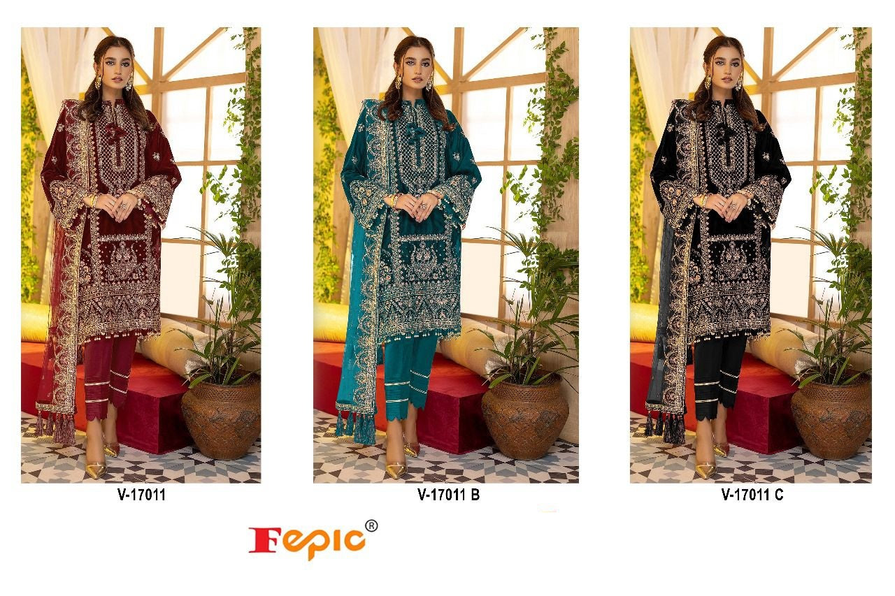 17011 Fepic Velvet Pakistani Salwar Suits