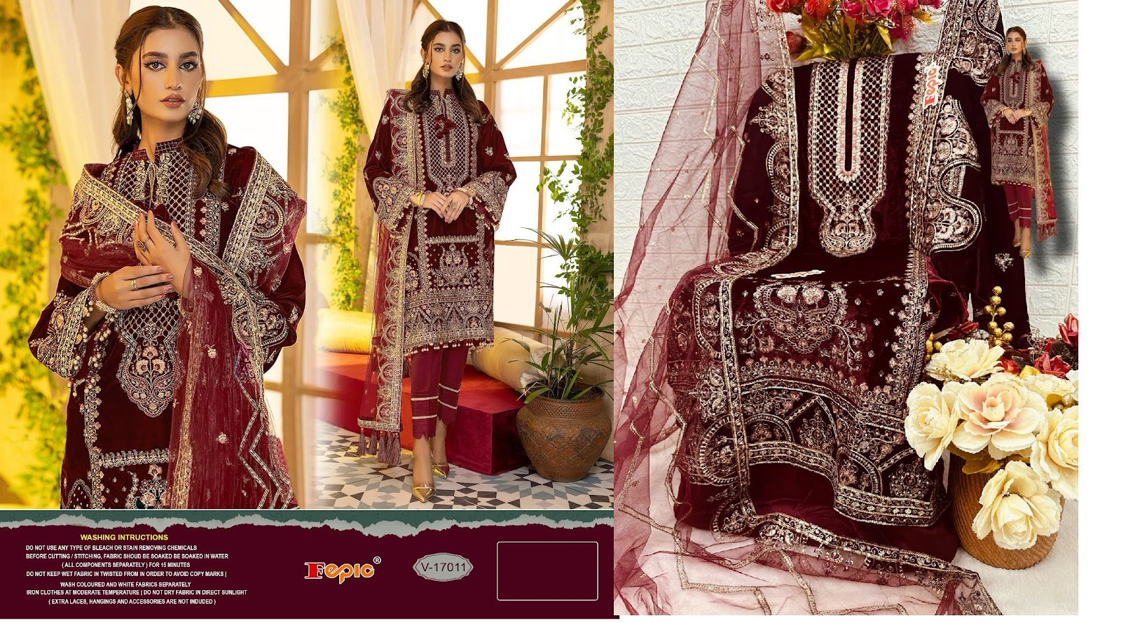 17011 Fepic Velvet Pakistani Salwar Suits