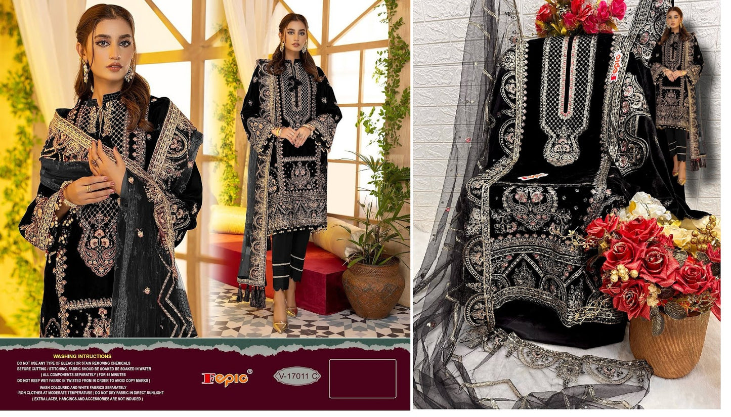 17011 Fepic Velvet Pakistani Salwar Suits