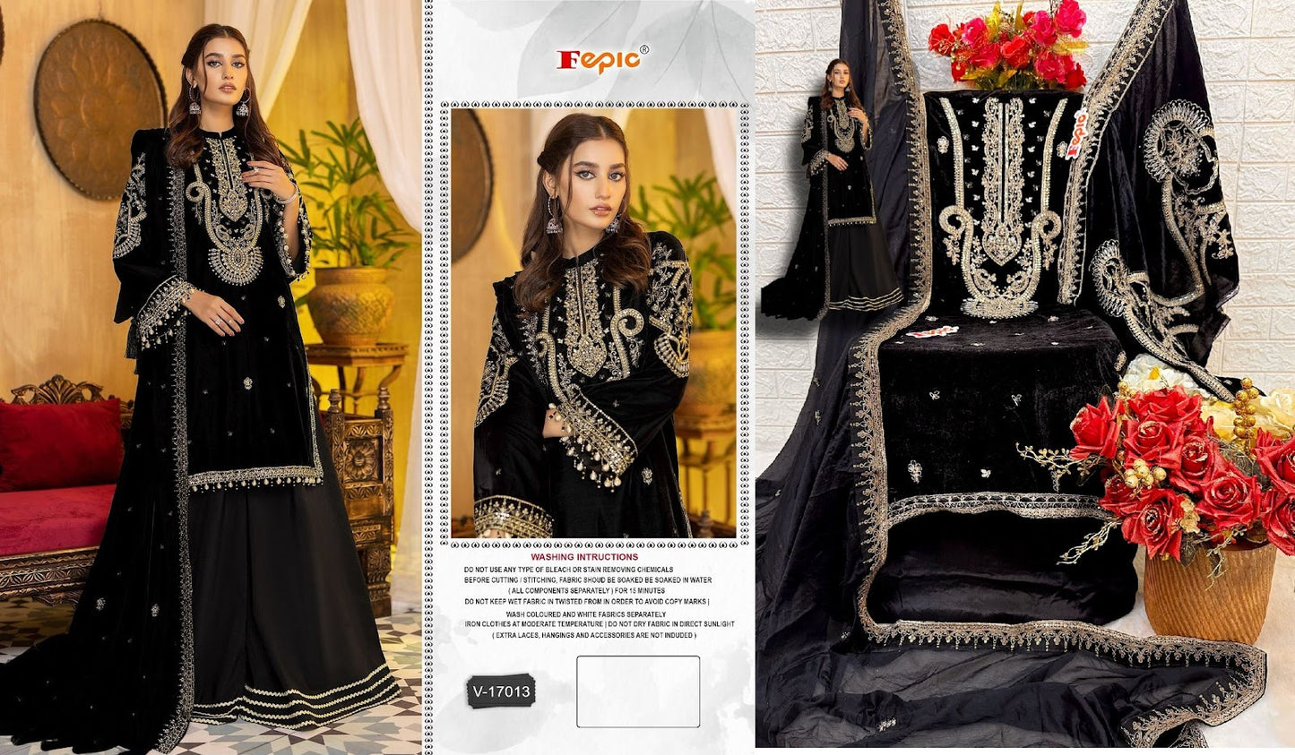 17013 Fepic Velvet Pakistani Salwar Suits