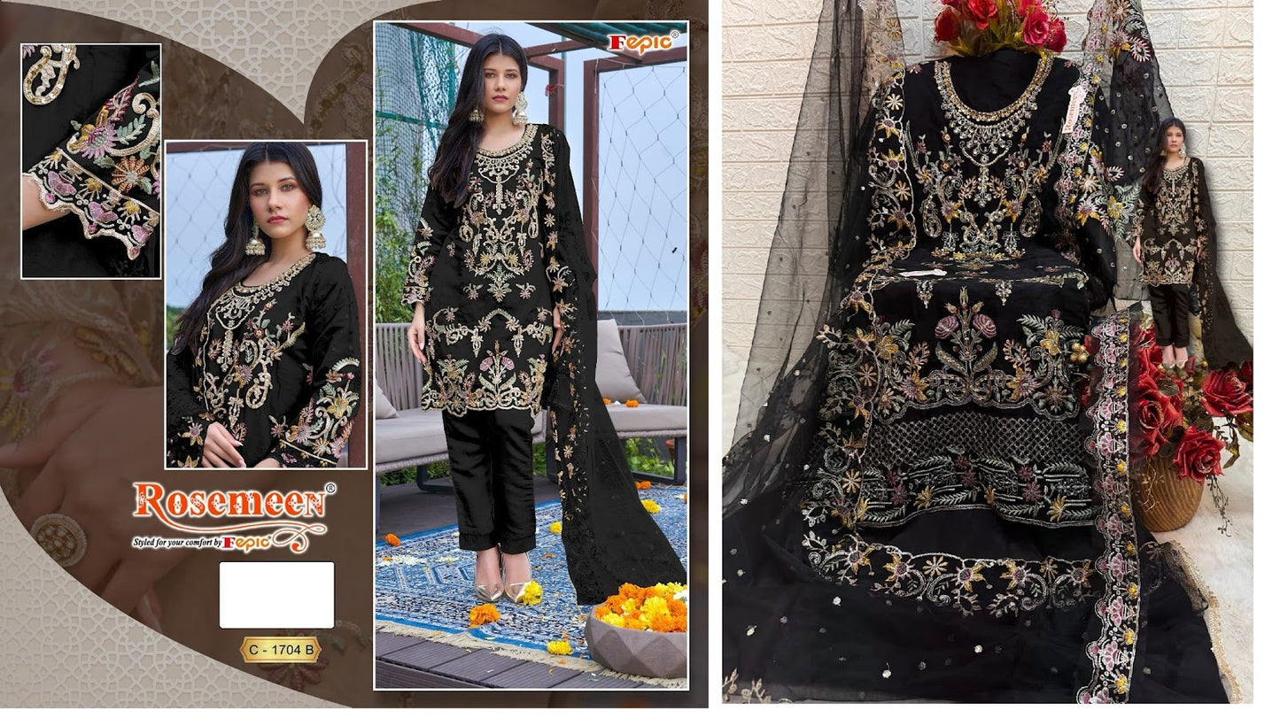1704 Fepic Organza Pakistani Salwar Suits
