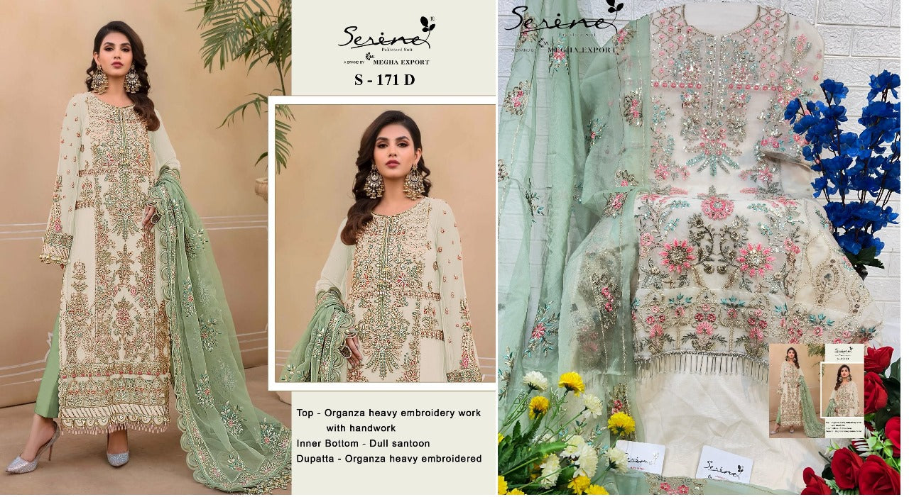 171 Serine Organza Pakistani Salwar Suits