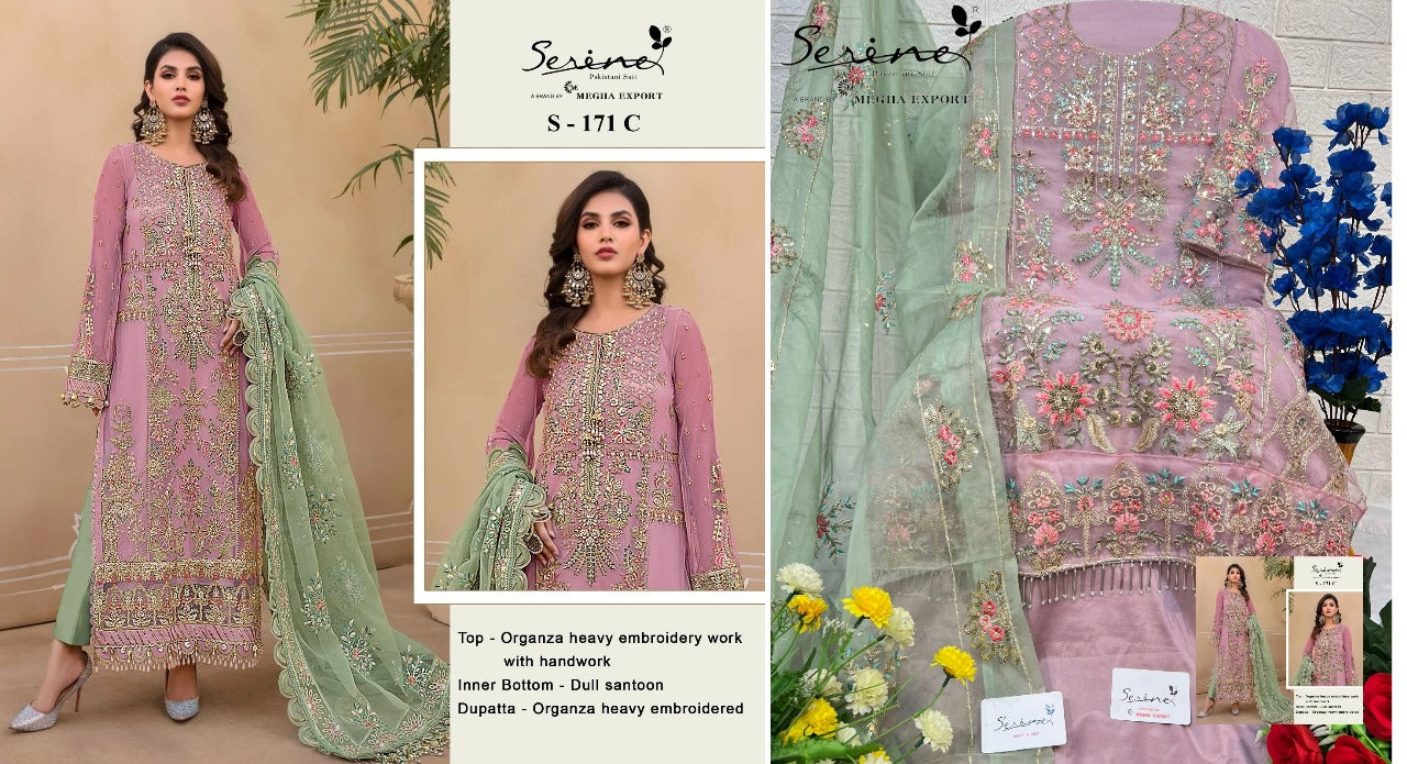 171 Serine Organza Pakistani Salwar Suits