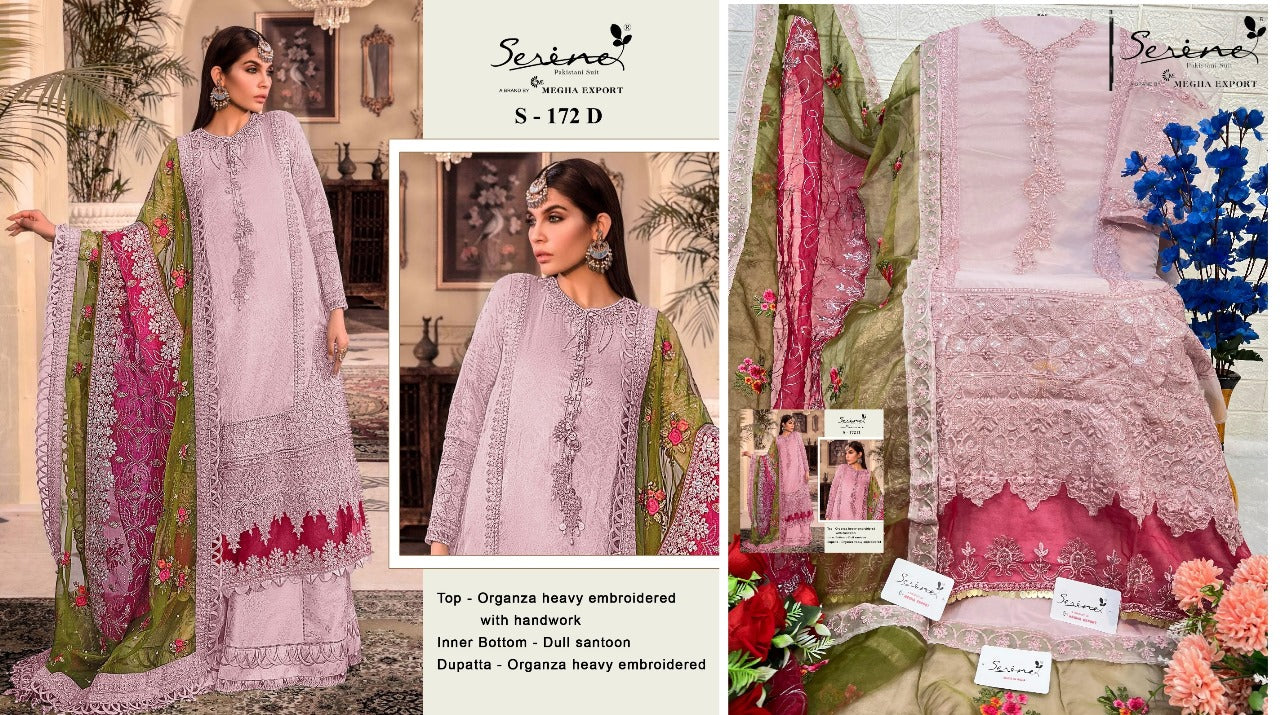 172 Serine Organza Pakistani Salwar Suits