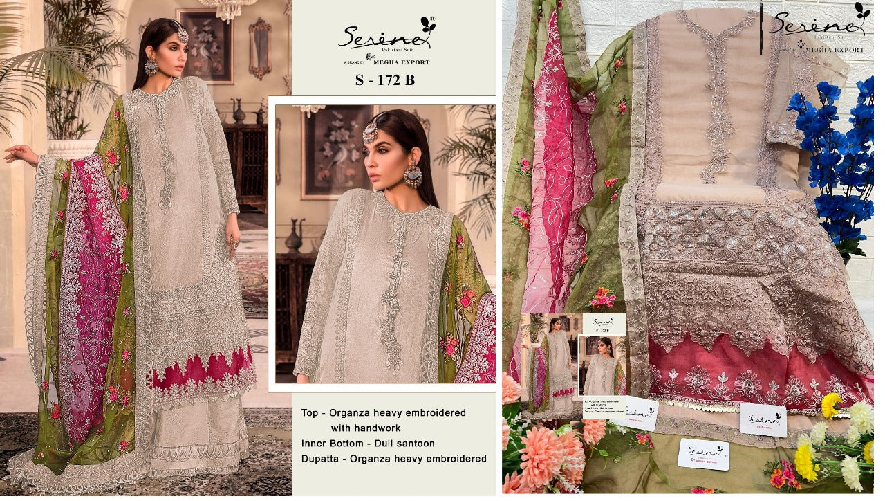 172 Serine Organza Pakistani Salwar Suits