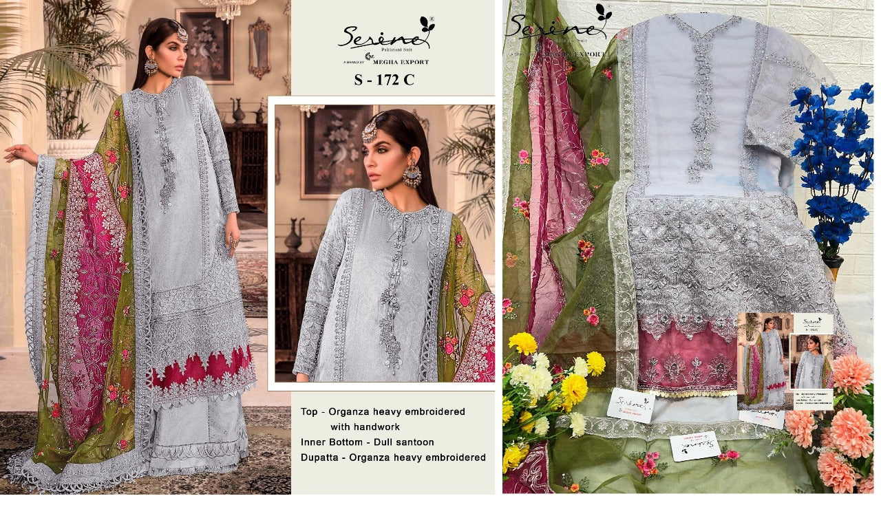 172 Serine Organza Pakistani Salwar Suits