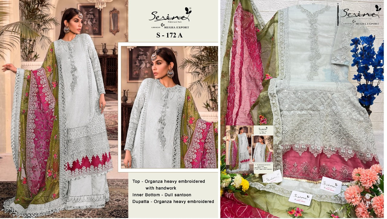 172 Serine Organza Pakistani Salwar Suits
