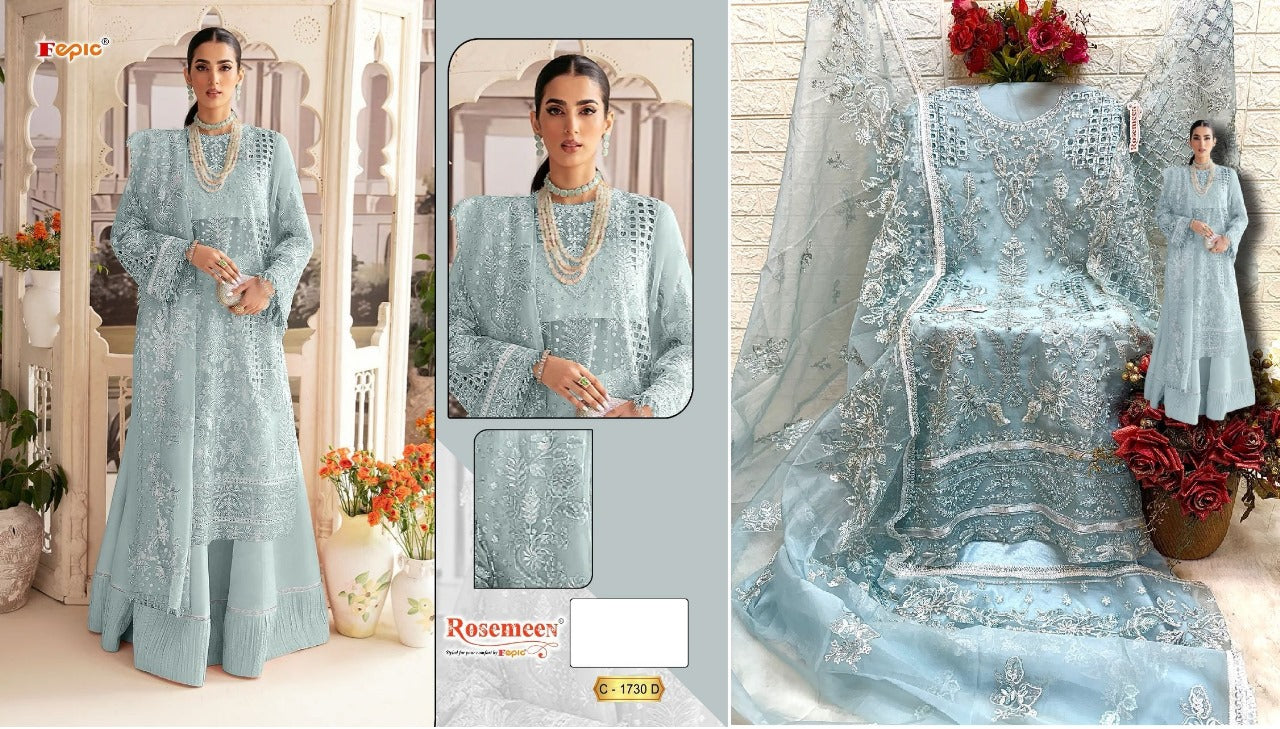 1730 Fepic Organza Pakistani Salwar Suits