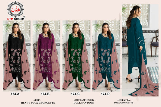 174-Colors Affan Creation Fox Georgette Pakistani Salwar Suits