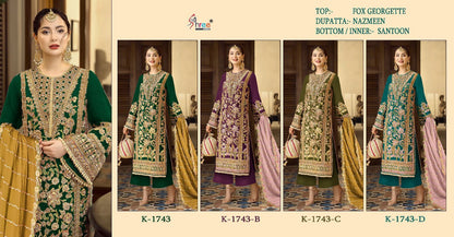 1743 Shree Fabs Fox Georgette Pakistani Salwar Suits