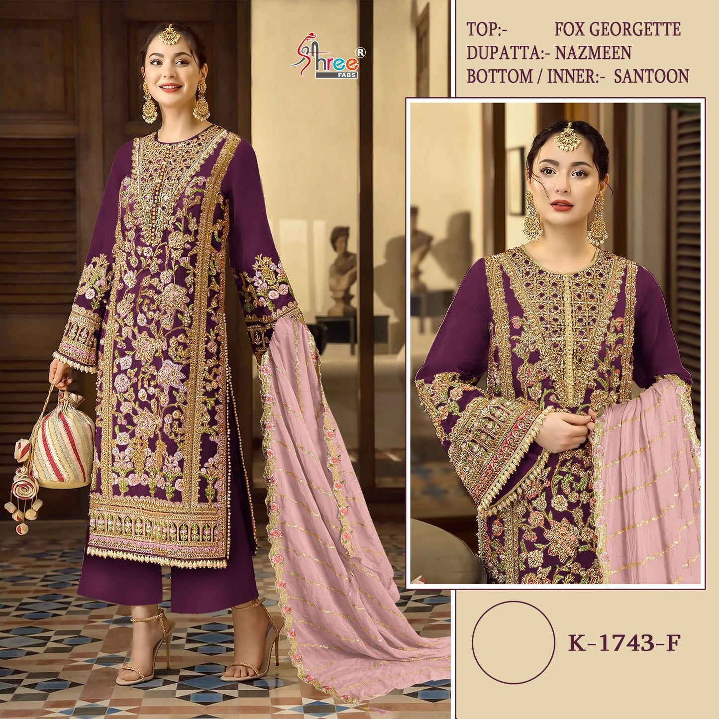1743 Shree Fabs Fox Georgette Pakistani Salwar Suits