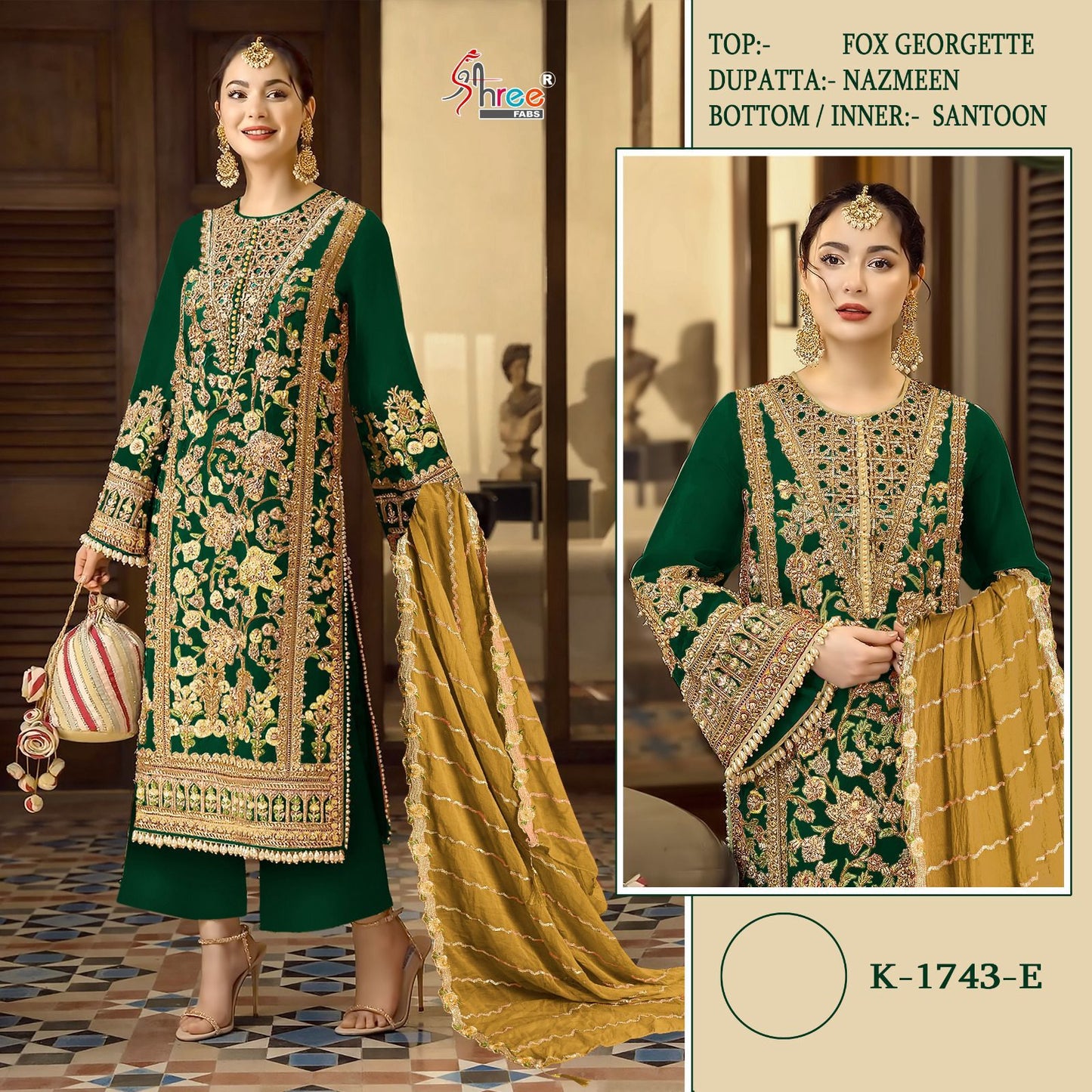 1743 Shree Fabs Fox Georgette Pakistani Salwar Suits