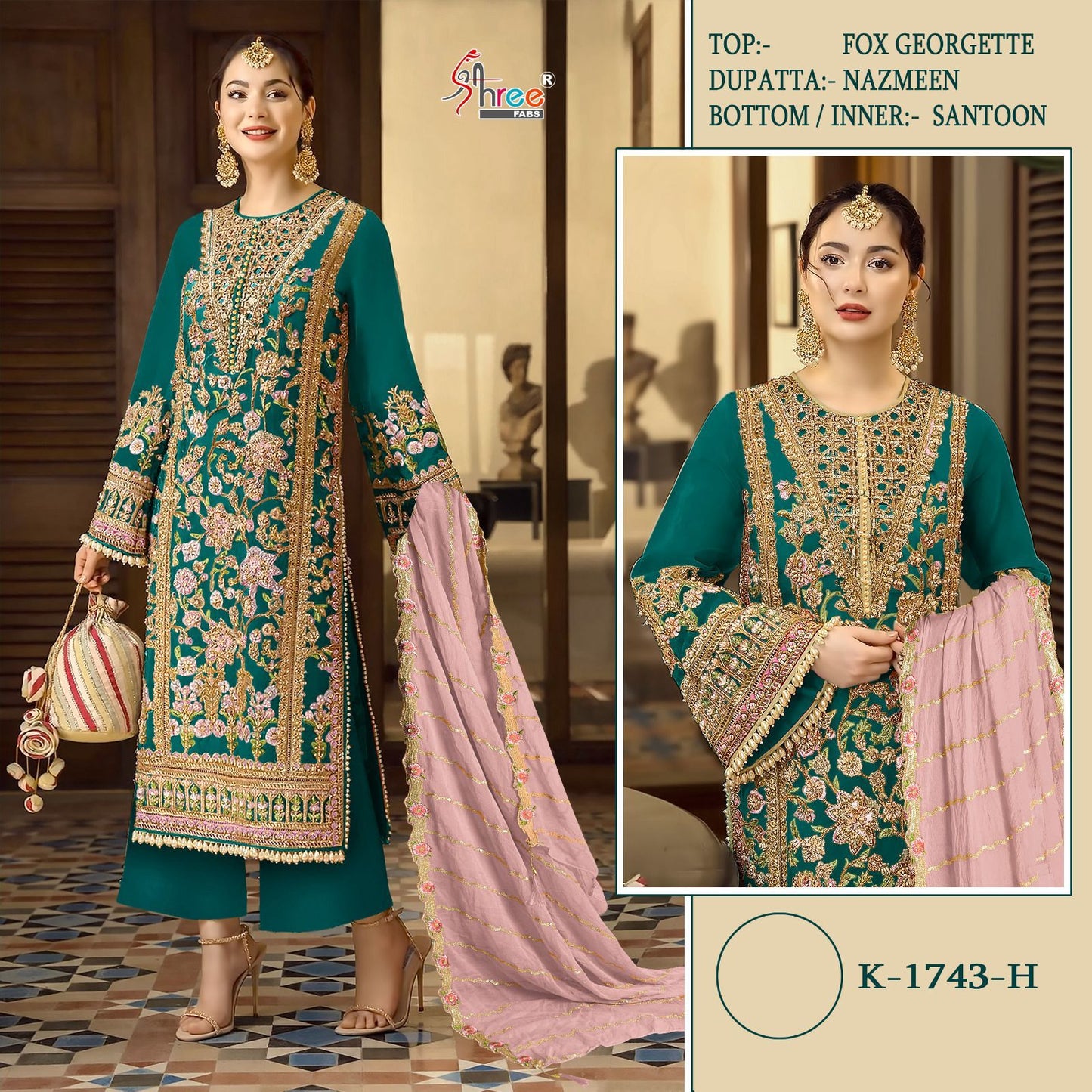1743 Shree Fabs Fox Georgette Pakistani Salwar Suits