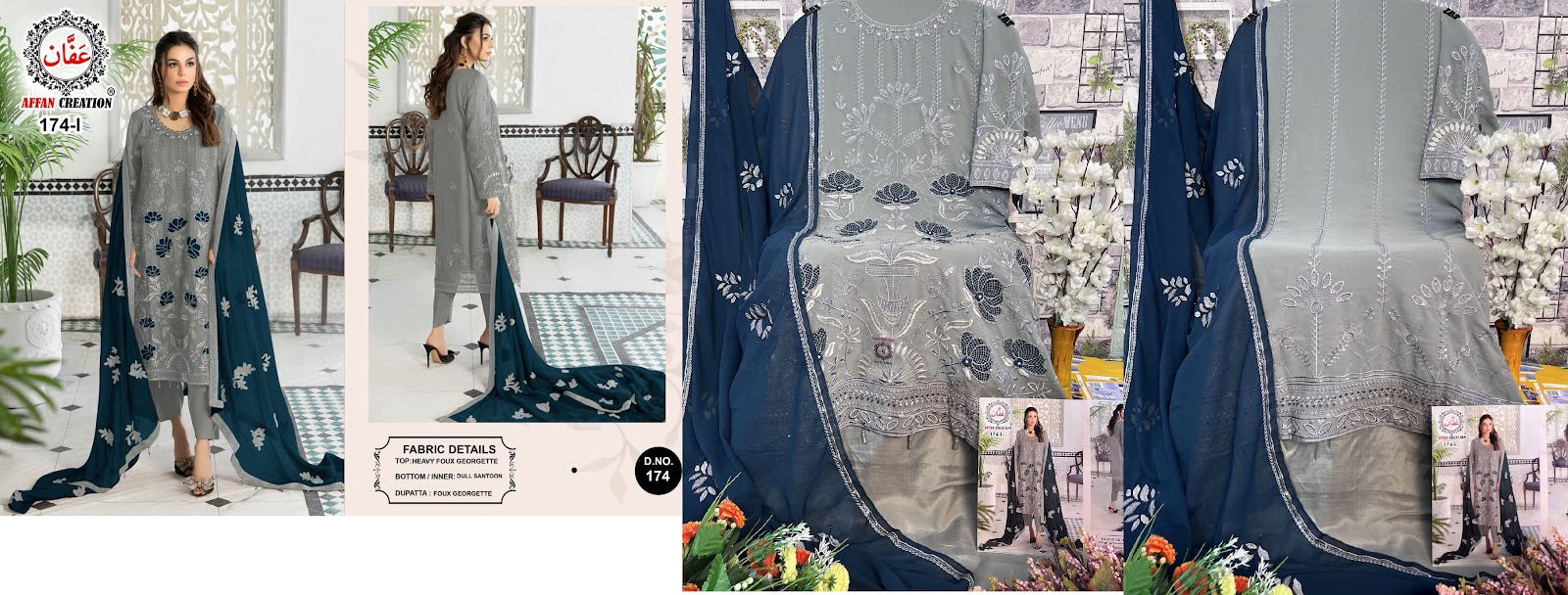 174 Affan Creation Fox Georgette Pakistani Salwar Suits