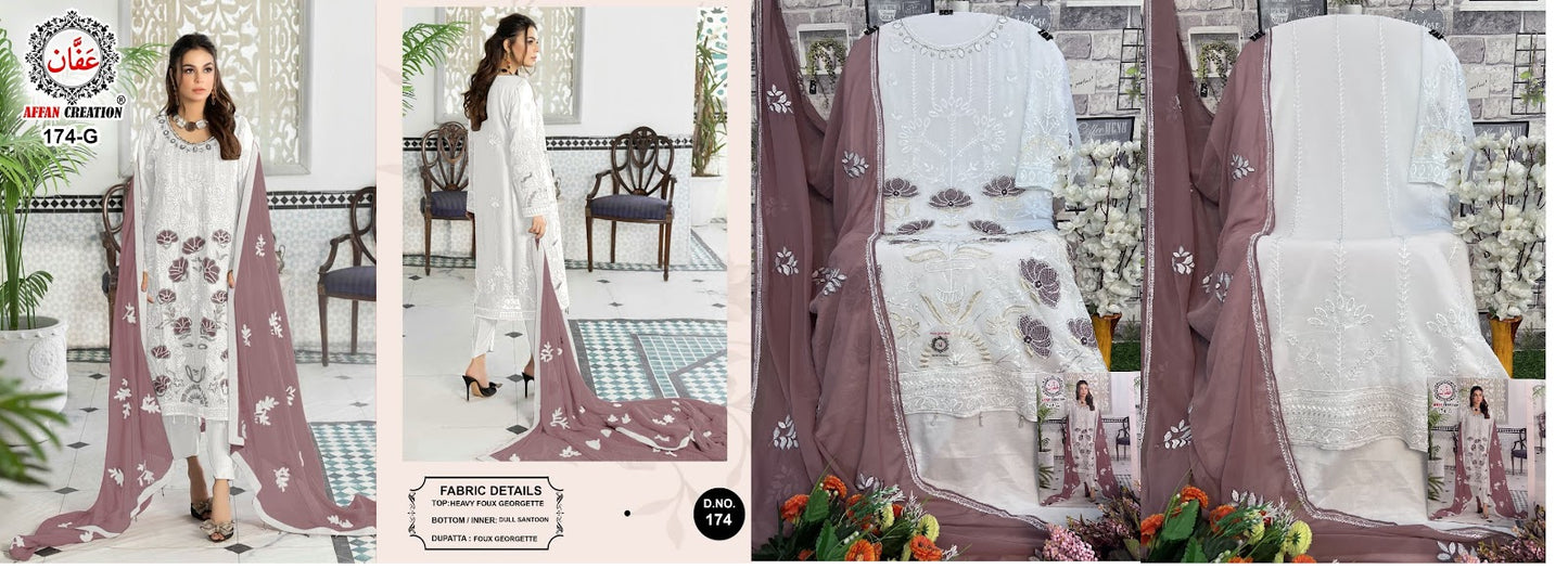 174 Affan Creation Fox Georgette Pakistani Salwar Suits