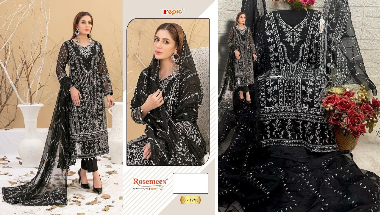 1753 Fepic Organza Pakistani Salwar Suits