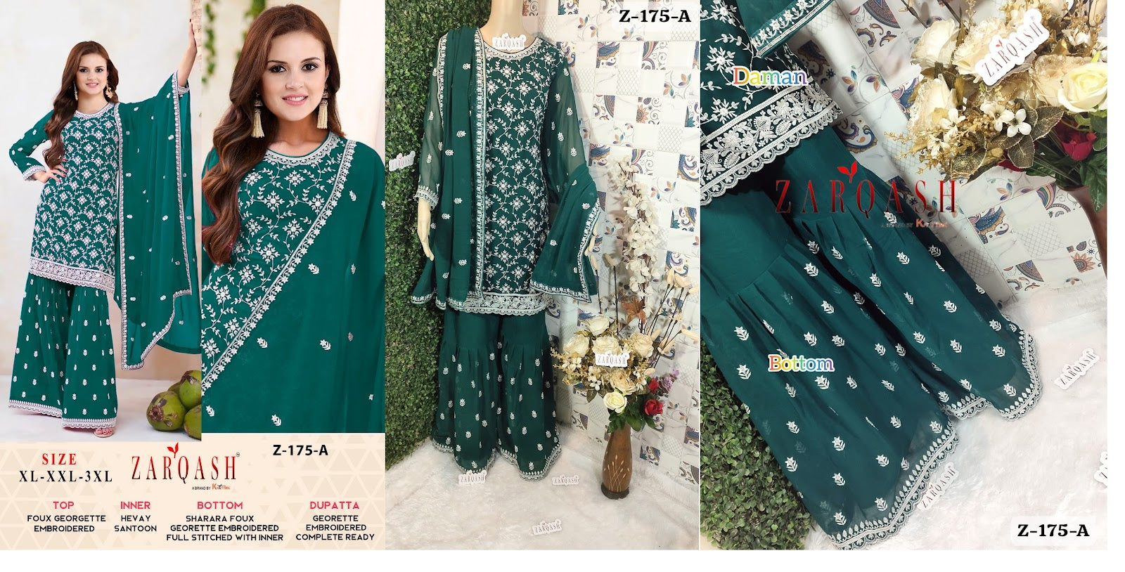 175 Zarqash Fox Georgette Pakistani Readymade Suits