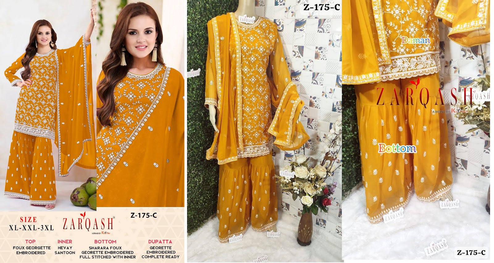 175 Zarqash Fox Georgette Pakistani Readymade Suits