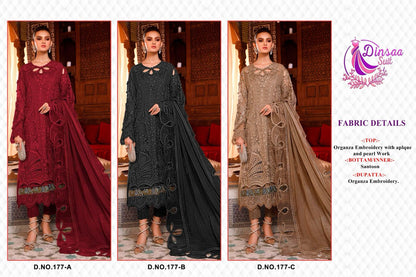 177 Dinsaa Suit Organza Pakistani Salwar Suits