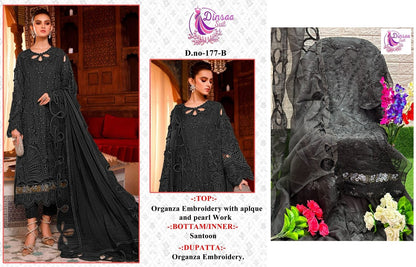 177 Dinsaa Suit Organza Pakistani Salwar Suits