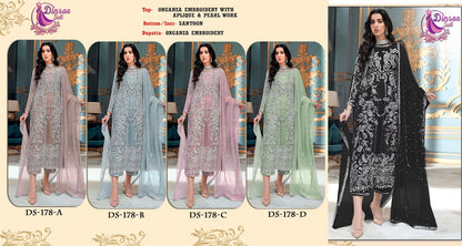 178 Dinsaa Suit Organza Pakistani Salwar Suits