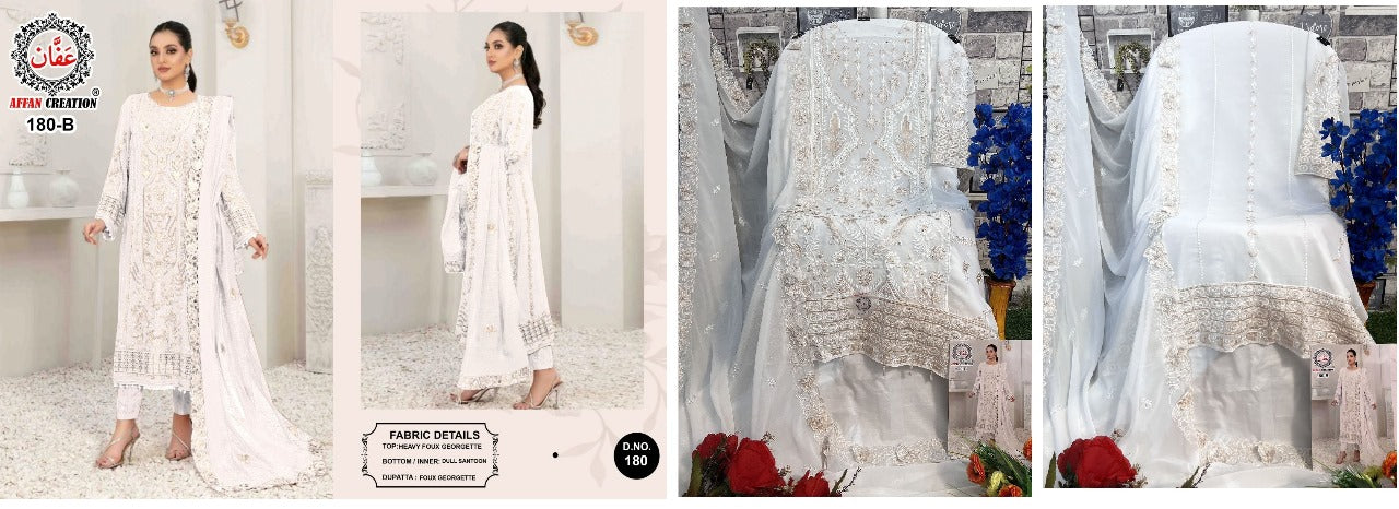 180 Affan Creation Faux Georgette Pakistani Salwar Suits