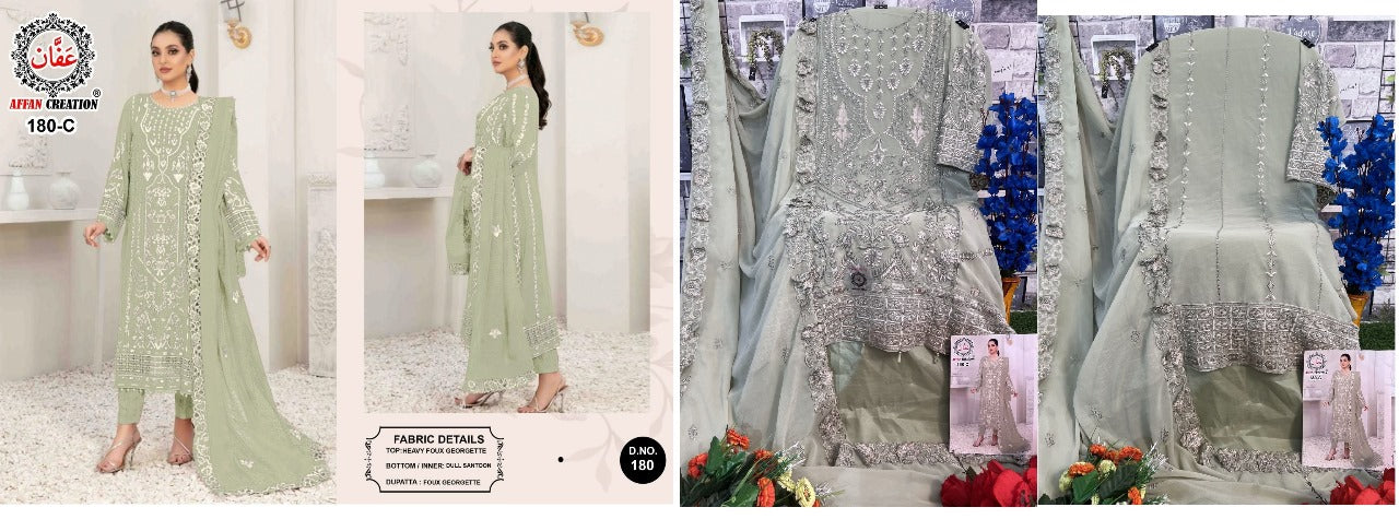 180 Affan Creation Faux Georgette Pakistani Salwar Suits