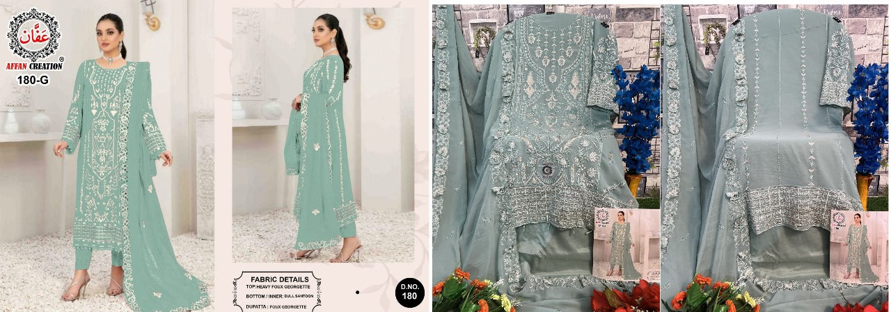 180 Affan Creation Faux Georgette Pakistani Salwar Suits