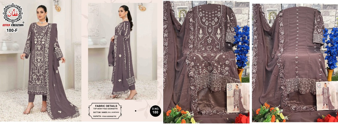 180 Affan Creation Faux Georgette Pakistani Salwar Suits